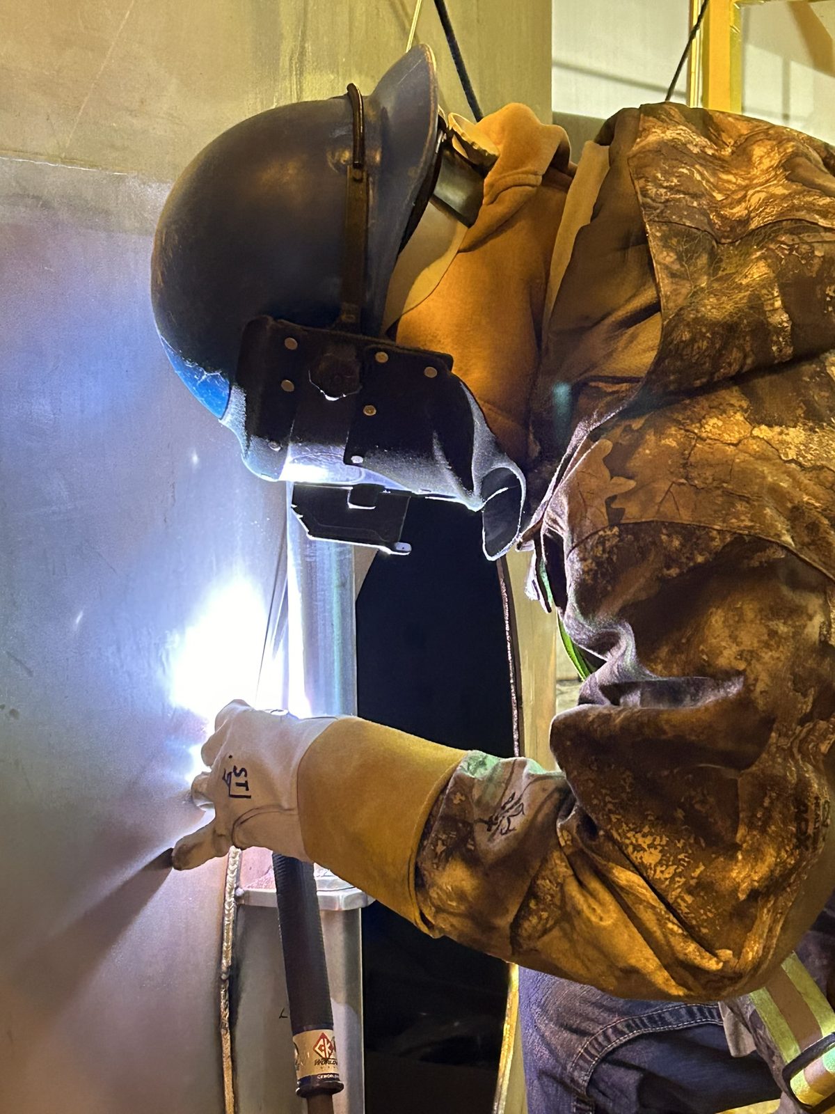 Certified welder at work
